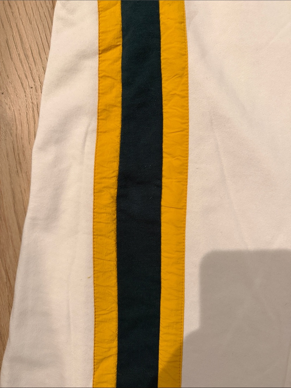 Women’s White Wide-Leg Track Pants with Yellow & Dark Green BRAZIL COLORS - Picture 2 of 3